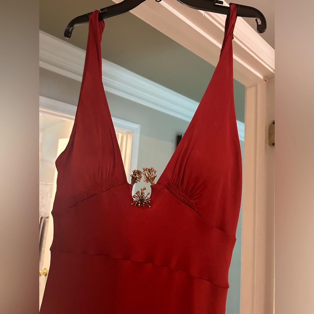 Roberto Cavalli rusty orange dress made with 100% Viscose